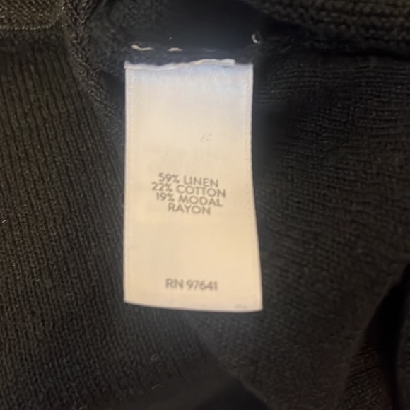 J. Jill Black Linen Blend Blouse‎ Size S - Picture 4 of 5